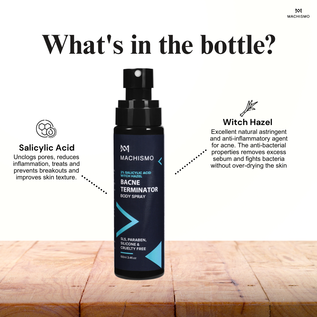 BACNE TERMINATOR BODY SPRAY WITH SALICYLIC ACID & WITCH HAZEL